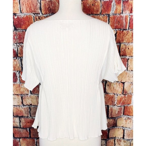 Madewell Texture & Thread Micropleat Cropped Top Ivory H8114 Women’s Small - Picture 4 of 6